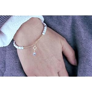 Armband Magnesit Rosegold, 925 Silber