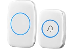 SCHIMER Bezprzewodowy dzwonek do drzwi wejściowych, bezprzewodowy dzwonek zewnętrzny, wodoodporny, odbiornik bezprzewodowy, dzwonek, 30 m zasięgu, elektryczny dzwonek do drzwi wejściowych, 38 dzwonków, 3-poziomy głośności, bez baterii