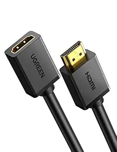 Ugreen High Speed HDMI Male to Female Extension Extender adapter Cable Gold Plated Supports 1080P and 3D for Blu Ray Player 3D Television Roku Boxee Xbox360 PS3 Apple TV 1.5ft 0.5m