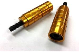 MADPAINTS GOLD STUNT SCOOTER PEGS WITH HARDENED STEEL AXLE BOLTS (12.9) PAIR