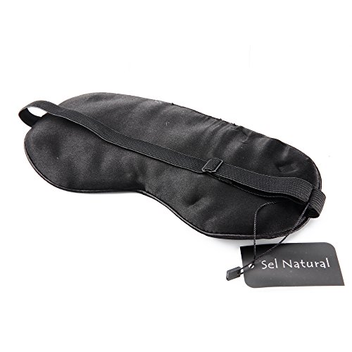 Sel Natural 100% Seide Schlafmaske Für Die Reise und Zuhause Geeignet Schwarz - 3