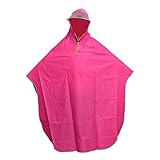VORCOOL Homme Femme de vélo imperméable Cape de Pluie Poncho à Capuche Coupe-Vent imperméable pour Fauteuil Roulant électrique Coque (Rose Rouge)