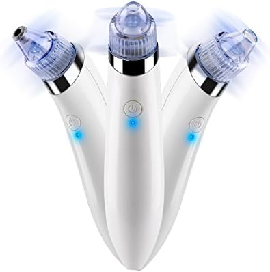 Romeker Blackhead Vacuum Remover Electric Facial Pore Cleaner with 4PCS Replacement Heads Rechargeable, 5 Intensity Levels