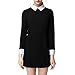 Produktbild HSL Frauen-Anzug Kragen Langarm-Schlauch-Kleid (Black, M)