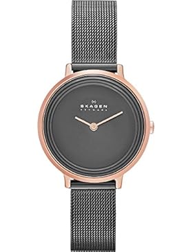 Skagen Damen-Armbanduhr Analog Quarz One Size, grau, grau