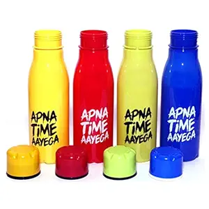 Kieana Birthday Party Return Gifts for Kids Apna Time Aayega Water Bottles Gift for Girls / Boys School Supplies Items for Children ( Pack of 6 )- Multi Color