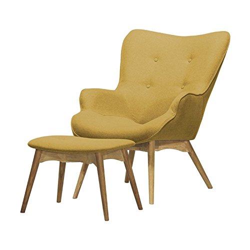 Preisvergleich Produktbild Selsey Blomster - Sessel / Polstersessel mit Hocker in Gelb