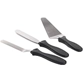 3&rsquo;l&uuml; Spatula Seti &ndash; Paslanmaz &Ccedil;elik, Plastik Saplı, Pasta, Kek ve Krep İ&ccedil;in Profesyonel Spatula Takımı