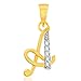 Alphabet Collection Initial Letter "A"Gold and Rhodium Plated Alloy Pendant for Men & Women made with Cubic Zirconia- P1097G [VKP1097G] RS.161.00