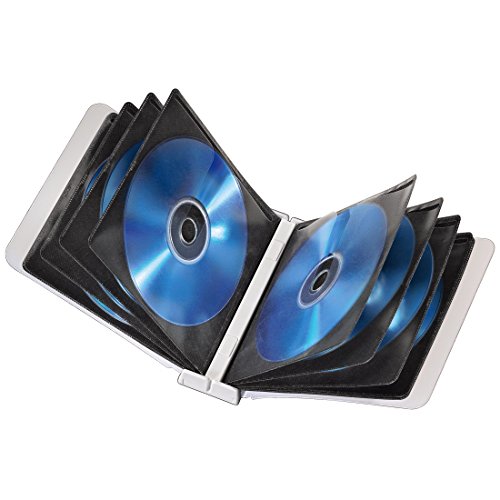 Hama CD/DVD/Blu-Ray Aufbewahrungsbox (geeignet für 96 CDs, 4 herausnehmbare Alben, beschreibbarer und auswechselbarer Farbeinsatz, Wandmontage möglich) CD-Archivierungssystem weiß - 4