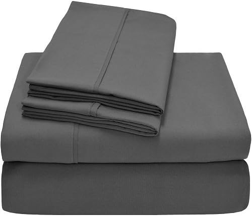 Crafts Linen Ultra Soft 4 Pcs Bed Sheet Set Bland Durable Quality Genuine Egyptian Cotton 800-Thread-Count (Dark Grey Solid,Emperor Size)