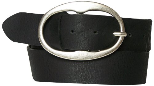 FRONHOFER belt oval buckle genuine leather belt 17241, Color:Black, Size:waist size 27.5 IN XS EU 70 cm