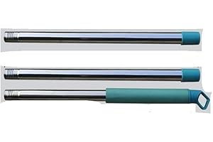 GINGER TECH Scopa a testa in filo metallico, con setole rigide in metallo, per rimuovere erbacce e muschio da giardino, per rimuovere erbacce e alghe su doccia, garage, cortile, patio (solo manico)