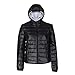 Produktbild Elecenty Damen warme Candy Farbe Daunenjacke Wintermantel Bluse Pullover,Mit Kapuze Langarm Outwear Mantel Parkajacke Sweatshirt Oberbekleidung Jacke weihnachten Trenchcoat Overcoat (L, Schwarz)