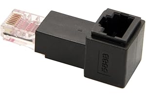 NFHK Up Angled 90 Degree 8P8C FTP STP UTP Cat 5e Male to Female LAN Ethernet Network Extension Adapter