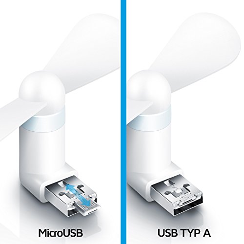 CSL – USB / micro USB Ventilator für Smartphone | für Handy, Smartphone etc. mit USB / micro USB anschluss | portabel & kompakt | weiß - 4