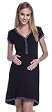 Happy Mama. Damen Umstands-Nachthemd mit Stillfunktion. Stillshirt Kurzarm. 981p - 3