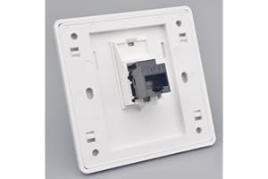 N+B CAT6 Gigabit Network Socket, Ethernet RJ45 LAN Cable Faceplate Networking Port Dual-Pass Socket Box for Ethernet Cable Installation Female To Female Internet Outlet 86x86mm (LAN x 1), Black