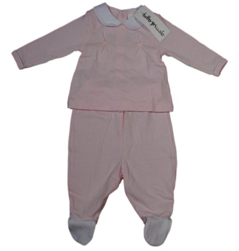 TUTTO PICCOLO "Little Bear Ostern Easter" baby girls sleeper set with pants and shirt (rose/white)