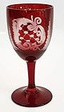 besondere Geschenksidee Oberstdorfer Glashütte Egermann Likörglas am Fuß Böhmisches Glas Rubin rot Antik Sammler Glas gebraucht Zustand Höhe ca. 10 cm