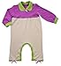 Green Nippers Betty Bow Organic Baby Girl's Baby Grow Apple Heather & Vanilla with Rose Bows 6-9 Months