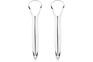 Clyhon Środek do czyszczenia języka ze stali nierdzewnej (2 sztuki), 100% najlepszy materiał antybakteryjny – bardziej stabilne uchwyty, ajurwedyjski środek do czyszczenia języka | skrobak Tounge |