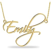 Namenskette Gold aus 750er vergoldetem 925er Silber -Personalisiert mit Ihrem eigenen Wunschnamen!