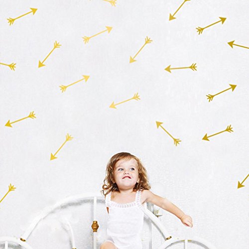 LNPP 36 PCS flecha linda etiqueta de la pared para la habitaci¨®n de los ni?os decoraci¨®n de la pared del arte de la pared , golden a5*6 sheet
