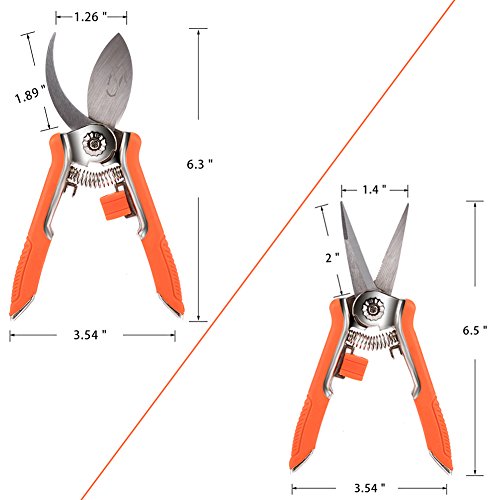 Lopunny Hand Gartenschere 2 Stück Garden Tools Set Mini Beschneiden Bypass neigen und Micro-Tip trimmen Schere - 4