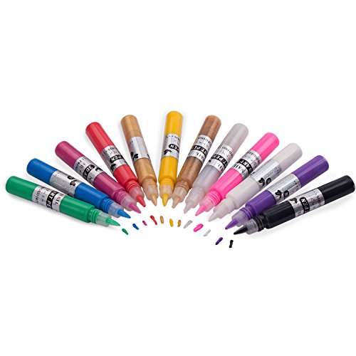 ZeWoo 12 Farben 3D Nageldesign-Lackstifte Nagel Maniküre / Pediküre Nagel Kunst Feder Stifte Set für Nagel Kunst Salon DIY - 3