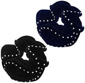 Equetech Crystal Velvet Scrunchie - Colour Navy - Size One Size