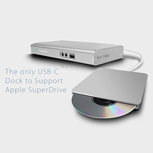 CalDigit USB-C Dock: Laden von Retina MacBook, MacBook Pro 2017, iMac Pro 2017, iMac 2017, MacBook 2017, Pixel oder XPS 13. Unterstützt Apple SuperDrive; USB Typ-C, HDMI, DisplayPort, Ethernet LAN, Audio/Mikrofon, Thunderbolt 3 kompatibel (incl. zertifiziertem 0.5 M-Kabel, EU-Netzstecker) - 6