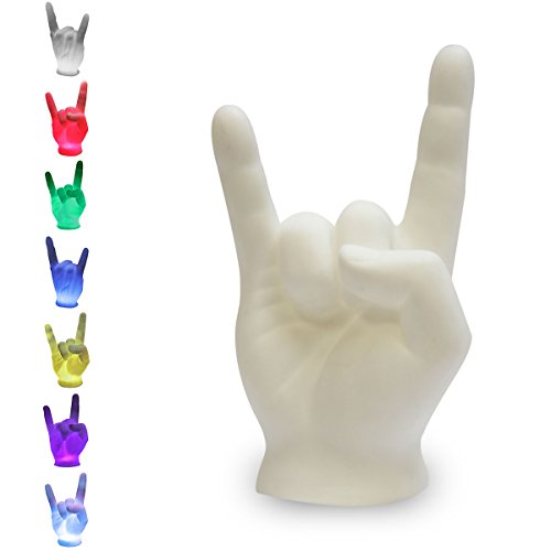 Akku LED Rock-Faust Metal Hand Punk Rock Hand mano cornuto - Pommesgabel Devils Horns ca 31 (B) x 24 (T) x 52 (H) cm