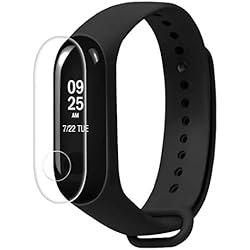 JiaMeng para Xiaomi MI Banda 3, Película de Cristal templada de la Pantalla LCD del Protector de la Pantalla de la Cubierta para Xiaomi Mi Band (Negro,tamaño Libre)