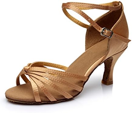 Vesi - Women's Ballroom Latin Dance Shoes Sandals Beige Knot 2UK