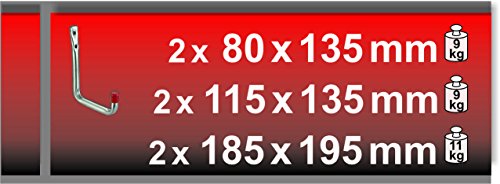 Connex Wandhaken Sortiment, verzinkt, 6-Stück, DY31000 - 4