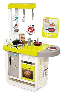 Smoby Toys- 310908- Cuisine Cherry, Jeu d'Imitation, Module Electronique + 25 Accessoires, Pile Incluse, Vert