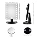 SATMON Makeup Mirror with 16 LED Lights & Touch Screen Dimmable with Removable 10x Magnifying Spot Mirrors,180°Swivel Rotation,Illuminated Vanity Mirror for Bathroom,Bedroom,Desktop,Tabletop (Black)