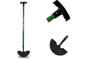 Yaldram Lawn Edging Tool, Grass Lawn Edger, Border Edging Cutter, Carbon Steel Garden Edger Tool Half Moon - Green (93 x 22 x 4 cm)