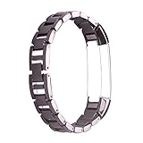 HuaForCity Fitbit Alta HR Bands Black,Fitbit Alta Ersatz Metall Edelstahl Armband,Fitbit Fitness Tracker Wrist Strap für Fitbit Alta/HR