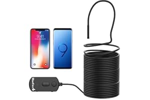 Bluefire Secure Semi-Rigid Flexible WiFi Endoscope IP66 Waterproof Borescope HD Resolutions Inspection Snake Camera with 6 LED Lights for all iPhones/iPads/Android Phone/Tablet PC