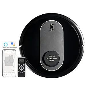 Inalsa Robot Vacuum Cleaner Homeland Laser- 4 in 1 Function 2300 Pa Suction, Smart Navigation & 10 Cleaning Modes 120 Min Runtime, Compatible with Alexa & Google Assistant, (Black)