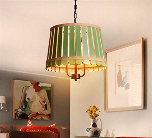 Preisvergleich Produktbild Kreative Kronleuchter Retro kreative mediterrane American Country Wohnzimmer Die Zimmer Restaurant Bar Kronleuchter Holz künstlerische HTF Kronleuchter (Farbe grün)