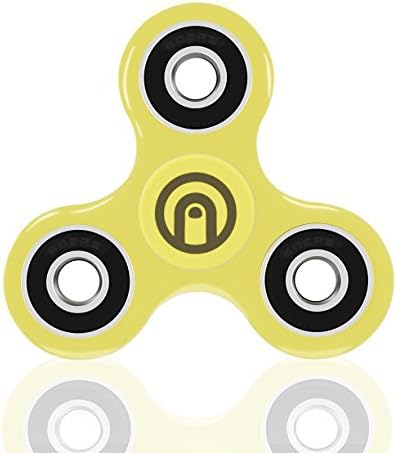 SPIN ME UP - Fidget Spinner - Black Ceramic Bearings - Best Stress Reducer Relieves ADHD Anxiety and Boredom - Helps Focusing Fidget Toys for Kids &amp; Adults - 9 Colors Available (Yellow - Black)