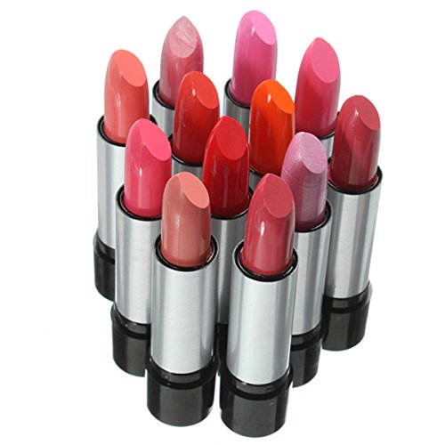 LUCKYFINE 12 PCS Beauty Kosmetik Make-up Langlebige helle Lippenstift set - 3