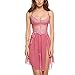 Produktbild Amcool Dessous Set Lingerie Kleid Damen ouvert Nachtwäsche Spitze Nachthemd Babydoll Unregelmäßiger Hem Lingerie Vorne Offen Nachtwäsche Nachtkleid Wäsche rot mit Panties