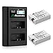 Price comparison product image Powerextra 2 Pack LP-E8 Replacement Battery and Dual LCD Charger Compatible with Canon Rebel T3i, T2i, T4i, T5i, EOS 600D, 550D, 650D, 700D, Kiss X5, X4, Kiss X6 Digital Camera