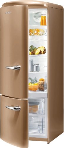 Gorenje RK 60319 OCO-L Khl-Gefrier-Kombination / A++ / Hhe 170 cm / Khlen: 231 L / Gefrieren: 53 L / Braun / DynamicCooling-System / LED Beleuchtung / Flaschengitter / Oldtimer / Retro Collection