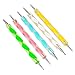 Topteck 5Pcs Nail Dotting Marbling Pen Set for Nail Art