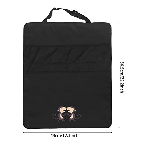 NuoYo Rücksitz Organizer,Rücksitztasche Kinder,Kickmatte Auto,Wasserdicht,Schmutzabweisend Hohe,Qualität,Passend für Die Meisten Sitze,2 Stück,Schwarz - 6